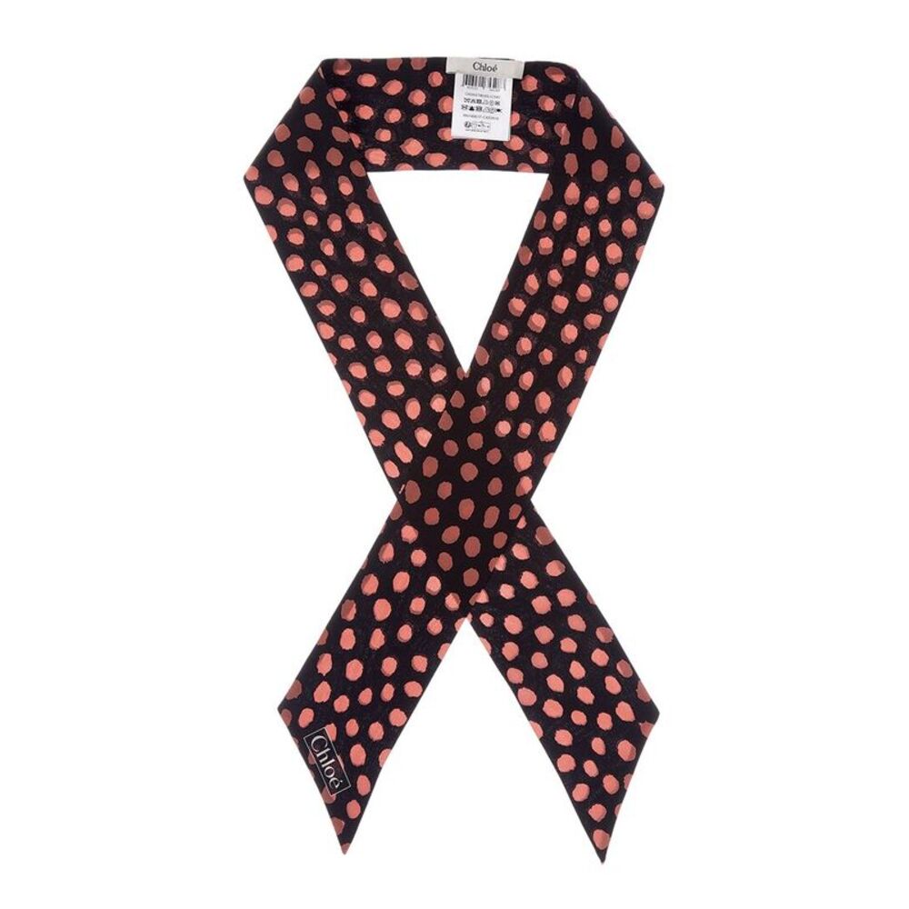 Chloรฉ Logo Silk Scarf, Black